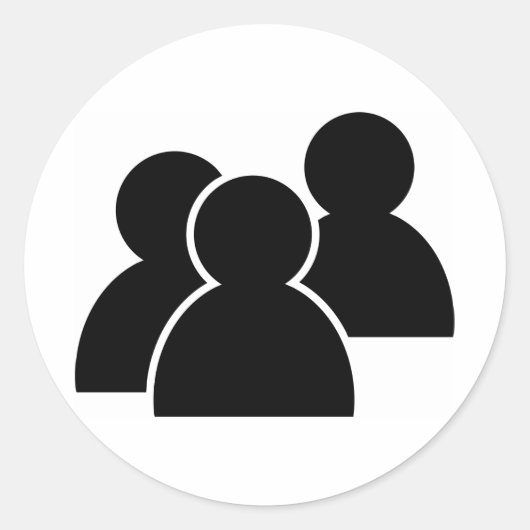 Sticker Rond Personnes à l'icône noire (Devant)
