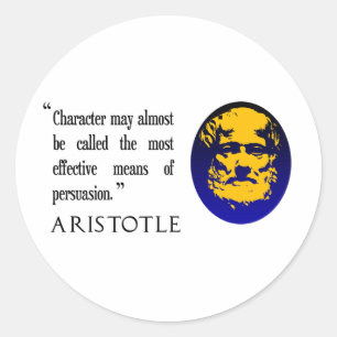 Sticker Rond Persuasion, Citation d'Aristote
