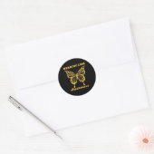 Sticker Rond Perte auditive Guerrier Conscience papillon jaune (Enveloppe)
