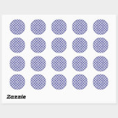 Sticker Rond perwinkle pois blanc violet (Feuille)