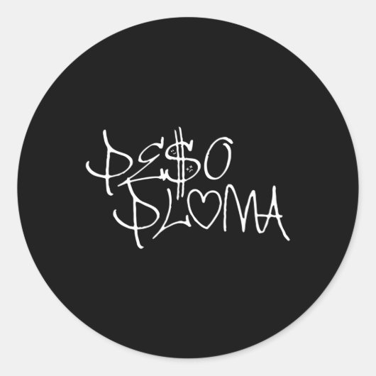 Sticker Rond Peso Pluma Corridos TumBarbados Mexique Belicos (Devant)