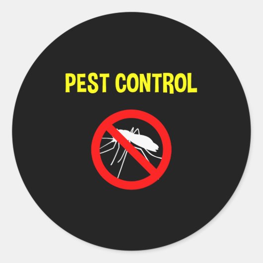 Sticker Rond Pest Control Funny Halloween Costume Exterminator (Devant)