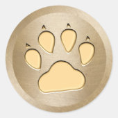 Sticker Rond Pet Care Chien Empreinte de patte Gold (Devant)