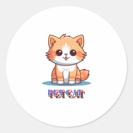 Sticker Rond Pet Cat (Devant)