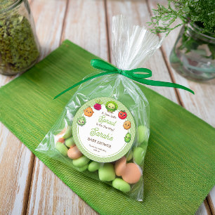 Sticker Rond Pet Poussin Légumes Kawaii Cadeau de Naissance Béb
