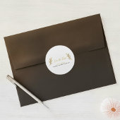 Sticker Rond Pétales à effet or Enregistrer le cachet de l'enve