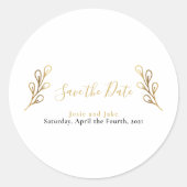 Sticker Rond Pétales à effet or Enregistrer le cachet de l'enve (Devant)