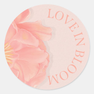 Sticker Rond Pétales Arc Floral Fête des mariées rose Invitatio