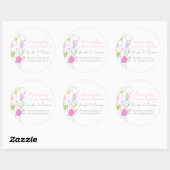 Sticker Rond Pétales de fleurs modernes graphiques mariage auto (Feuille)