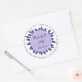Sticker Rond Pétales de fleurs violettes de lavande de mariage  (Enveloppe)