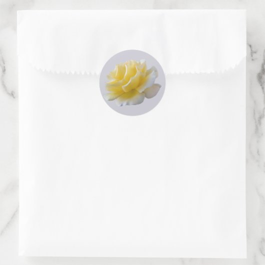 Sticker Rond Pétales de rose jaune (Sac)