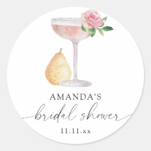 Sticker Rond Pétales et Pourvue - douche nuptiale