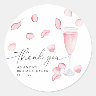 Sticker Rond Pétales et Procuco - merci la douche nuptiale