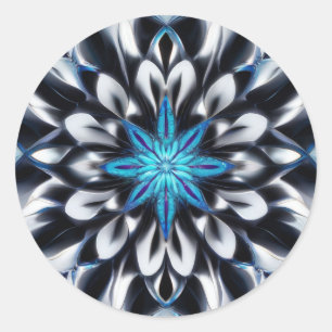 Sticker Rond Pétales ombragés Floral Abstrait
