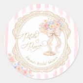 Sticker Rond Petals and Prosecco Bridal Shower (Devant)