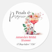 Sticker Rond Petals Prosecco Garden Fête des mariées florale Fa (Devant)