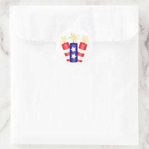 Sticker Rond Pétards pour le 4 juillet
