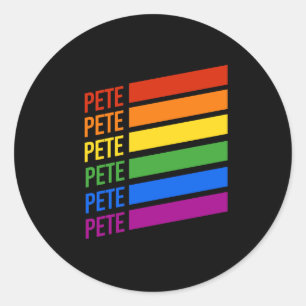 Sticker Rond Pete LGBT Rainbow
