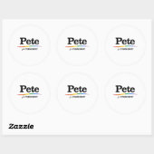 Sticker Rond Pete pour Président (Feuille)