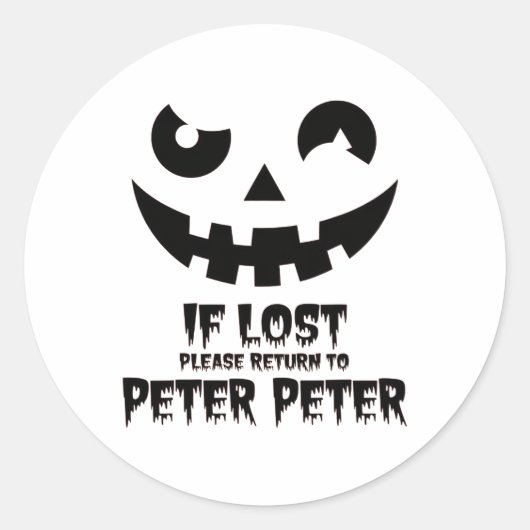 Sticker Rond Peter Citrouille Manger Costume de couple d'Hallow (Devant)