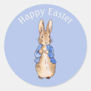 Sticker Rond Peter le lapin Joyeux salut de Pâques