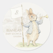 Sticker Rond Peter le lapin Un Baby shower lapin (Devant)