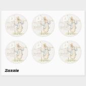 Sticker Rond Peter le lapin Un Baby shower lapin (Feuille)