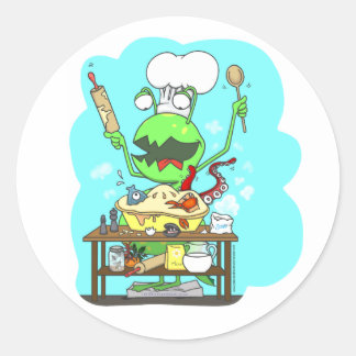 Sticker Rond Peter & le monstre de placard, cuisson