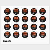 Sticker Rond Peter Peter est avec le citrouille (Feuille)