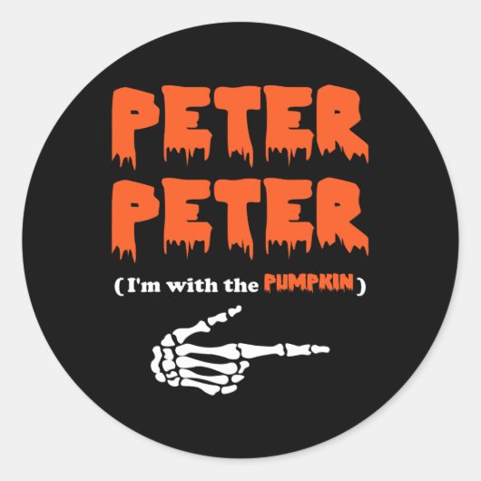 Sticker Rond Peter Peter est avec le citrouille (Devant)