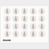 Sticker Rond Peter Rabbit avec Arrière - plan Linen (Feuille)