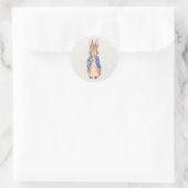 Sticker Rond Peter Rabbit avec Arrière - plan Linen (Sac)