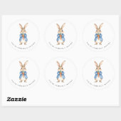 Sticker Rond Peter Rabbit Garden Party Baby Shower (Feuille)