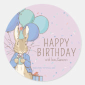 Sticker Rond Peter Rabbit | Joyeux anniversaire de (Devant)