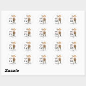 Sticker Rond Peter Rabbit M. McGregor et Cat Baby shower Clas (Feuille)