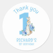 Sticker Rond Peter Rabbit Premier anniversaire (Devant)