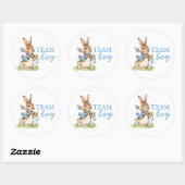 Sticker Rond Peter Rabbit Team Boy Gender Reveal (Feuille)