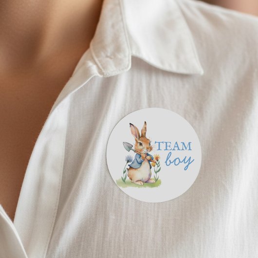 Sticker Rond Peter Rabbit Team Boy Gender Reveal