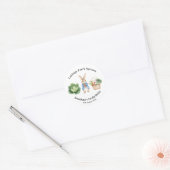 Sticker Rond Peter Rabbit Veggie Panier Baby shower Favoriser (Enveloppe)