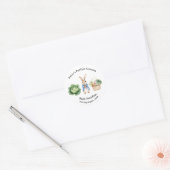 Sticker Rond Peter Rabbit Veggie Panier Baby shower Favoriser (Enveloppe)