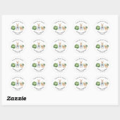 Sticker Rond Peter Rabbit Veggie Panier Baby shower Favoriser (Feuille)
