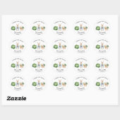 Sticker Rond Peter Rabbit Veggie Panier Baby shower Favoriser (Feuille)