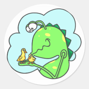 Sticker Rond Peter & the Closet Monster, canard baisers