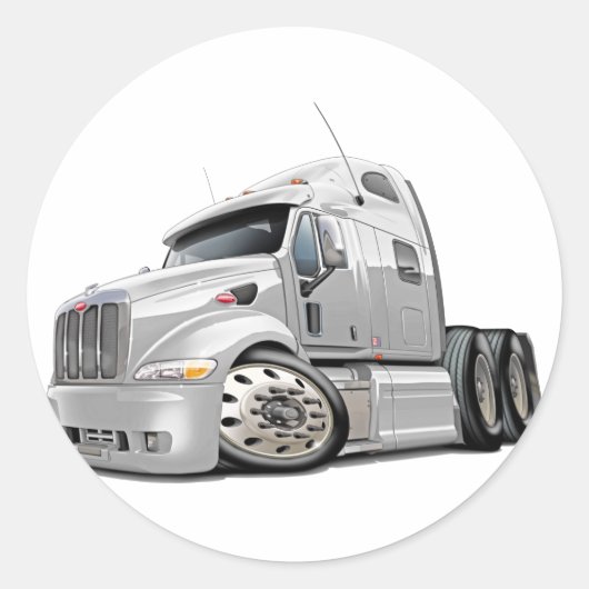 Sticker Rond Peterbilt White Truck (Devant)