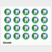 Sticker Rond Petit agneau (Feuille)