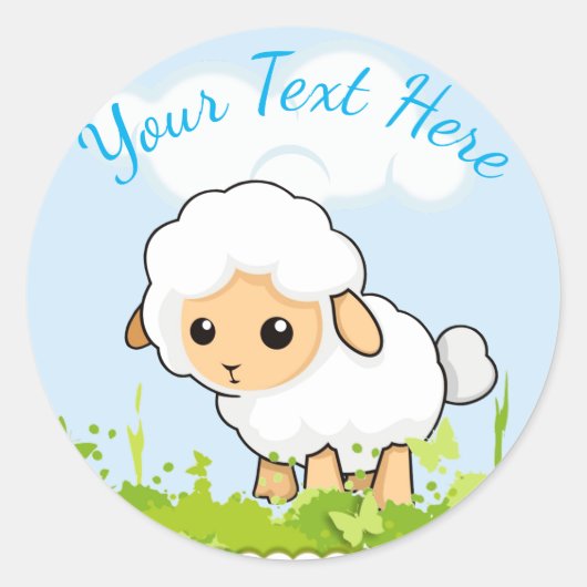 Sticker Rond Petit Agneau Cutest (Devant)