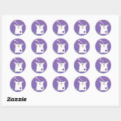 Sticker Rond Petit Alfie violet (Feuille)