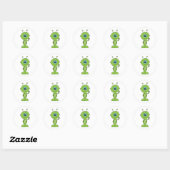 Sticker Rond Petit alien frais (Feuille)