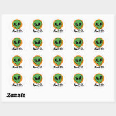 Sticker Rond Petit Alien vert (Feuille)