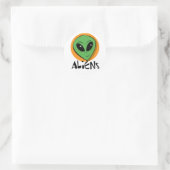 Sticker Rond Petit Alien vert (Sac)